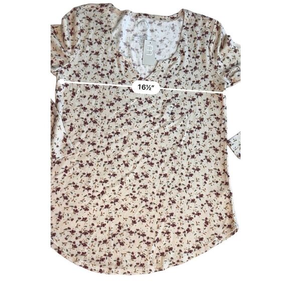 Maurices Prairie‎ Floral Soft Yellow Henley Knit Top SMALL Casual Coquette NWT - Picture 5 of 10